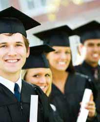 College Grads with Diplomas Pose For Photo