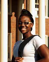 College Student Poses for Photo